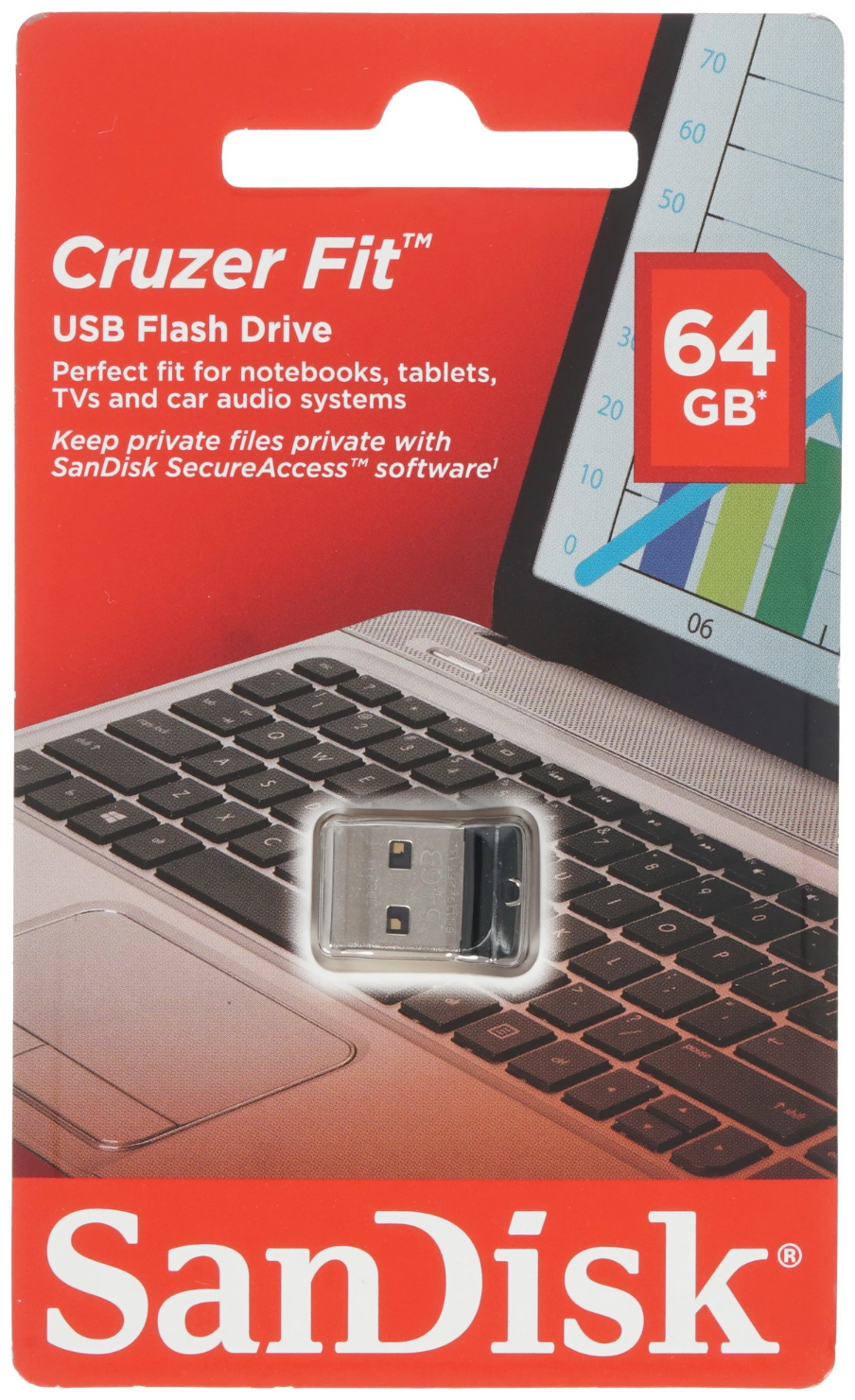 Память USB 64 ГБ Sandisk Cruzer Fit SDCZ33-064G-G35