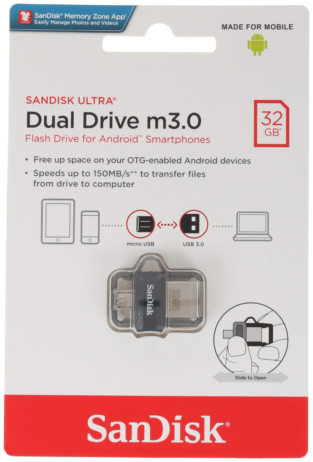 Память USB 32 ГБ Sandisk Ultra Dual Drive SDDD3-032G-G46GW